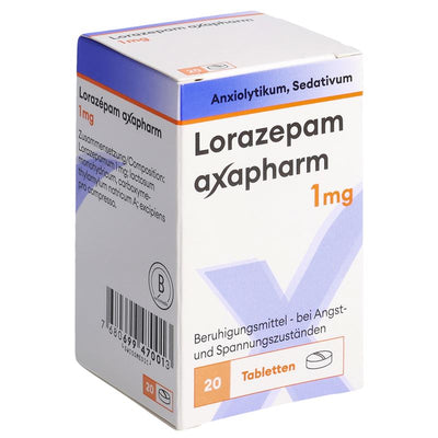 LORAZEPAM axapharm Tabl 1 mg Ds 20 Stk