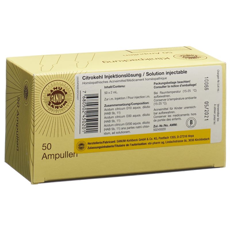 CITROKEHL Inj Lös 50 Amp 2 ml