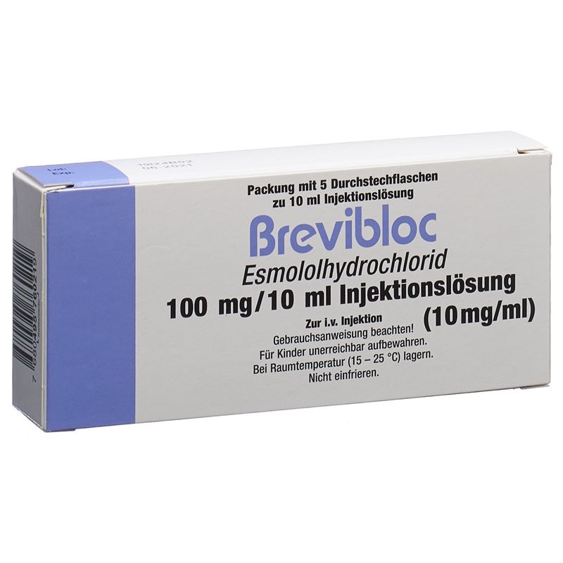 BREVIBLOC Inj Lös 100 mg/10ml 5 Amp 10 ml