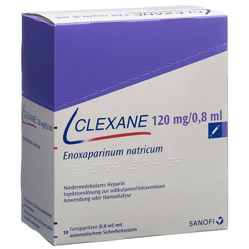 CLEXANE Inj Lös 120 mg/0.8ml 10 Fertspr 0.8 ml