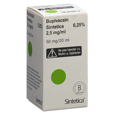 BUPIVACAIN Sintetica 2.5 mg/ml Vial 20 ml