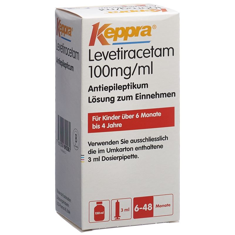 KEPPRA Lös 100 mg/ml Dosierpipette 3 ml Fl 150 ml