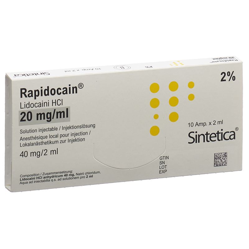 RAPIDOCAIN 40 mg/2ml o Kons 10 Amp 2 ml