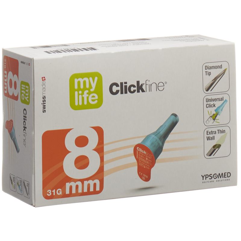 MYLIFE (PI-APS) CLICKFINE Pen Nad 8mm 31G 100 Stk