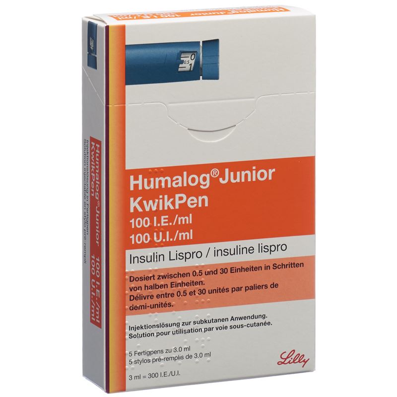 HUMALOG Junior KwikPen 100 IE/ml 5 Fertpen 3 ml