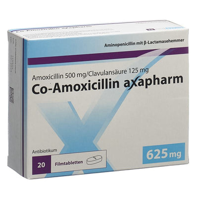 CO-AMOXICILLIN axapharm Filmtabl 625 mg 20 Stk