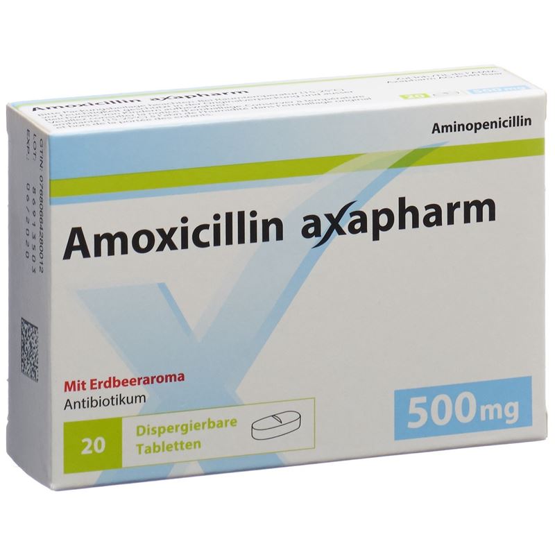 AMOXICILLIN axapharm Disp Tabl 500 mg 20 Stk