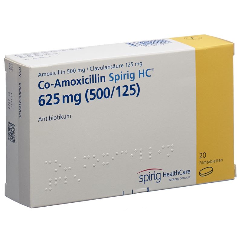 CO-AMOXICILLIN Spirig HC Filmtabl 625 mg 20 Stk