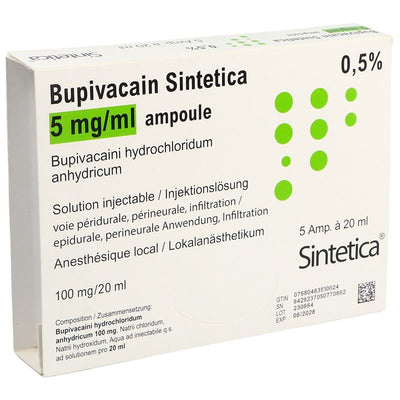BUPIVACAIN Sintetica 100 mg/20ml Amp 5 x 20 ml
